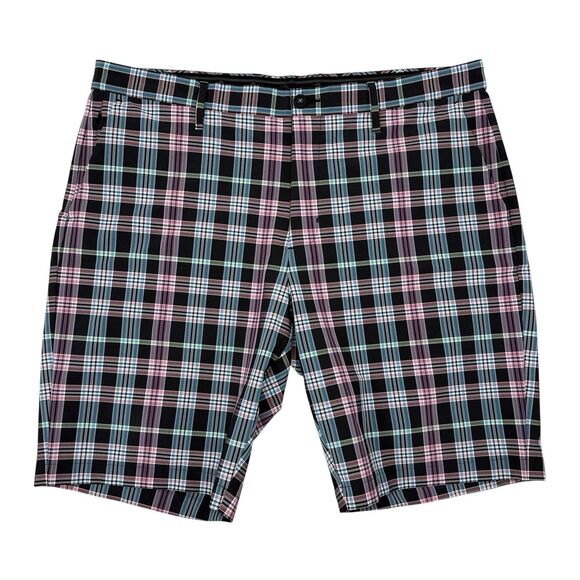 Tommy Bahama Shorts Size 40 Black Pink Plaid Stretch Performance Vacation Resort - Picture 1 of 8